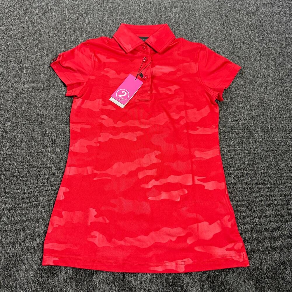 Vintage Y2k Red Camo Oxford Red Golf Athletic Short Sleeve Polo Shirt Xs Nwt
